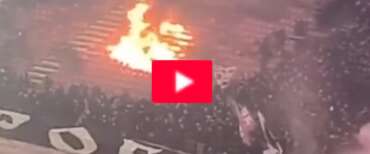 Serbia, tifosi del Partizan danno fuoco allo stadio durante il derby contro la Stella Rossa (video)