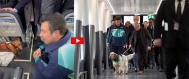 Via libera ai cani in aereo in cabina coi proprietari. Salvini accoglie a Fiumicino i due passeggeri speciali di un volo “test”