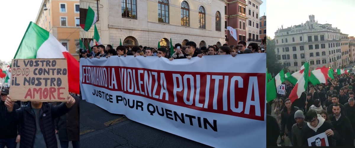 Anche nel cuore di Roma un corteo per Quentin: “Fermiamo la violenza politica”