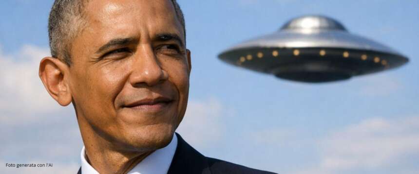 Barack Obama ha detto che gli alieni esistono, poi ha ritrattato. Foto generata con l’Ai