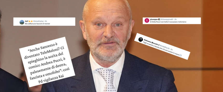 Aveva scherzato sulla Schlein, Pucci rinuncia a Sanremo dopo le offese da sinistra. Meloni indignata: “Deriva illiberale”