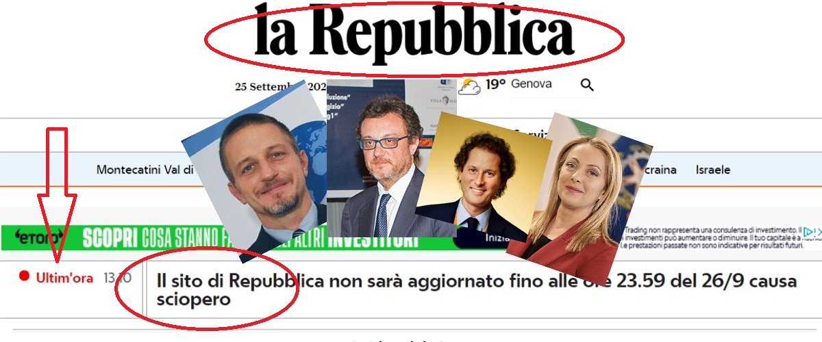 libert224 di stampa per repubblica la minaccia il suo editore elkann non la meloni ed 232 sciopero da Secoloditalia.it libert224 di stampa per repubblica la minaccia il suo editore elkann non la meloni ed 232 sciopero
