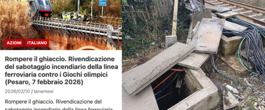 “Siamo stati noi per colpire le Olimpiadi dei capitalisti”: gli anarchici rivendicano il sabotaggio ai treni a Pesaro