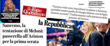 Sanremo, allarme a sinistra: “Ci saranno Meloni e figlia in prima fila”. E’ una “bufala”, ma si riproduce in fretta…