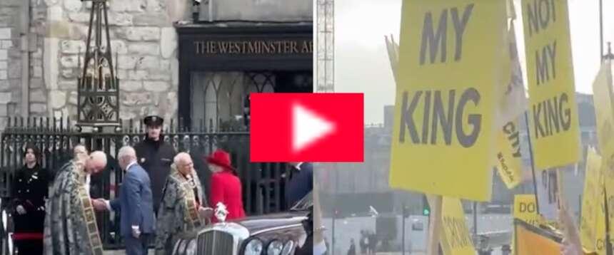 “Cosa sapevi?”, protesta contro Re Carlo dopo l’arresto di Andrea per lo scandalo Epstein (video)