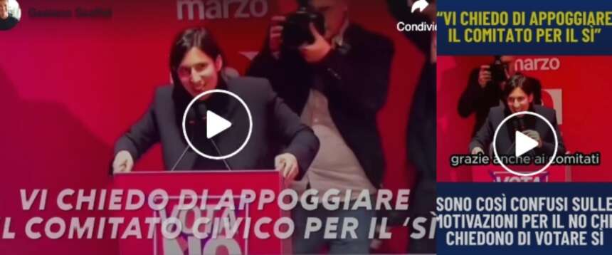 Schlein, che confusione: al comizio per il referendum lancia l’appello per il Sì (video). Gaffe o lapsus freudiano?
