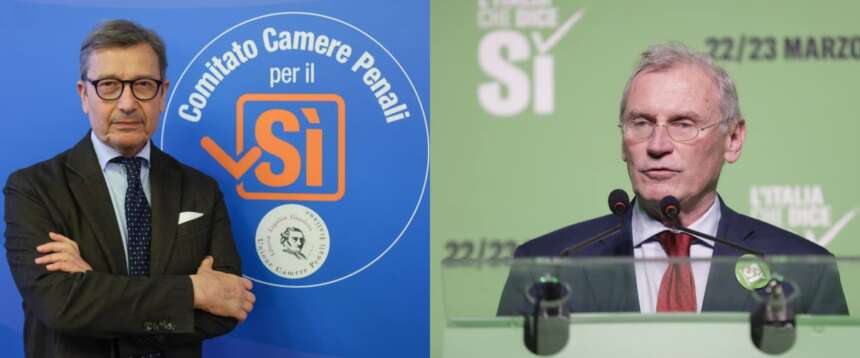 Francesco Petrelli, presidente del Comitato Camere Penali per il Sì; Nicolò Zanon, presidente del Comitato Sì Riforma