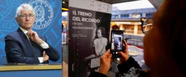 Il ministro Andrea Abodi; il Treno del Ricordo