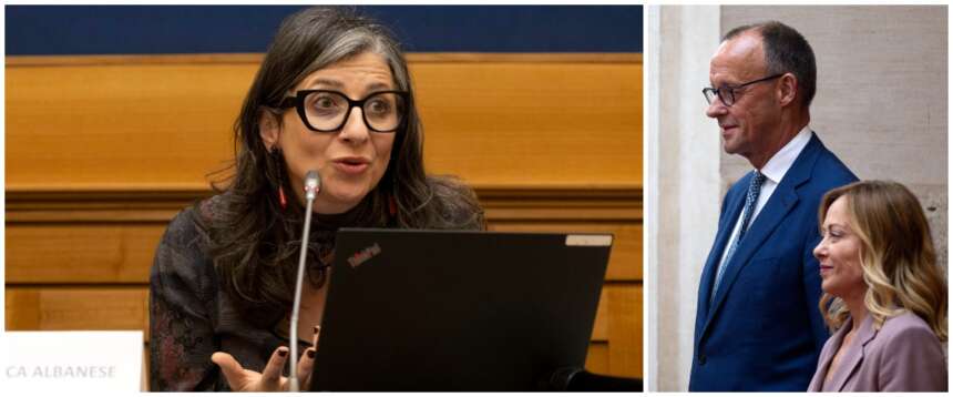 Eurodelirio di Albanese: da Bruxelles attacca Italia e Germania “complici di genocidio”. E fa la vittima