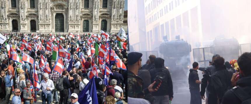 Le due facce della piazza al corteo di Milano
