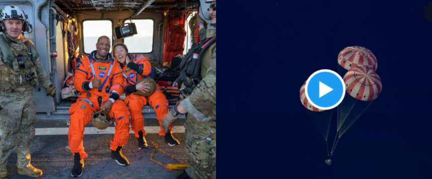 Gli astronauti di Artemis II; il momento dell’ammaraggio