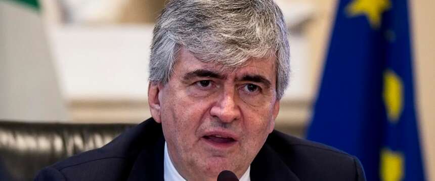 sottosegretario della Cultura Gianmarco Mazzi durante la presentazione della mostra delle opere ad Arezzo ‘Vasari. Il teatro delle virtu’, presso il Ministero della Cultura