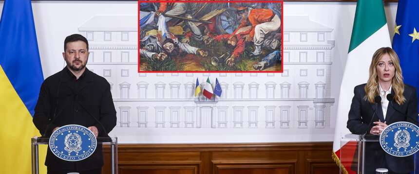 Meloni abbraccia Zelensky nel segno di Garibaldi: “Onore alla tenacia ucraina, orgogliosi dell’aiuto italiano”