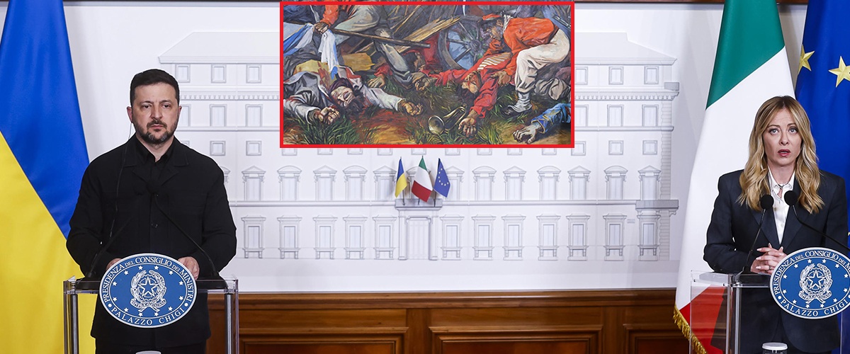 Meloni abbraccia Zelensky nel segno di Garibaldi: “Onore alla tenacia ucraina, orgogliosi dell’aiuto italiano”