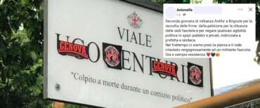 Genova, vandalizzata la targa del missino Ugo Venturini dopo un presidio antifascista. FdI: “Salis condannerà?”