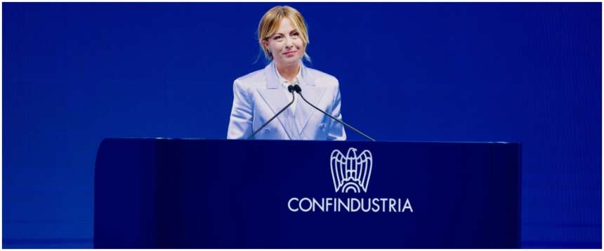 La presidente del consiglio Giorgia Meloni durante l’assemblea annuale di Confindustria, Roma, 26 maggio 2026. ANSA/US CHIGI/FILIPPO ATTILI – UFFICI STAMPA ISTITUZIONALI – +++ UFFICIO STAMPA CHIGI +++ FOTO NON IN VENDITA – DA USARE SOLO PER FINI GIORNALISTICI +++ NPK +++