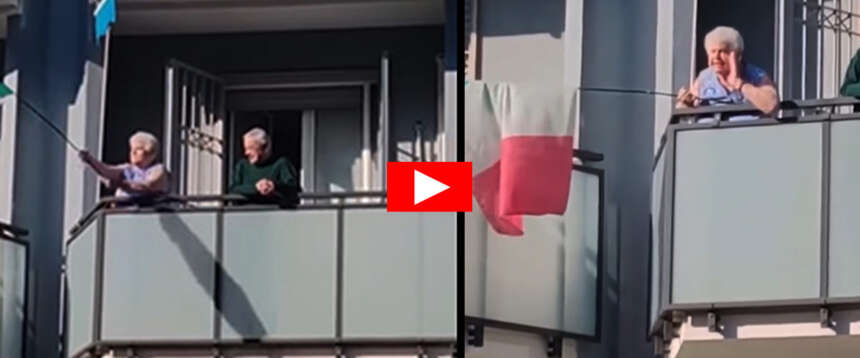 “Nonna Patria” sventola il tricolore e urla: “Io sono italiana!”. E i “compagni” pro-Pal la insultano ( video)