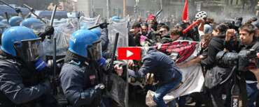 Primo Maggio a Torino, il solito copione violento degli antagonisti di Askatasuna oggi insieme agli attivisti pro-Flottilla