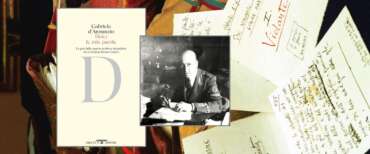 Al centro, una foto di D’Annunzio dall’archivio Ansa