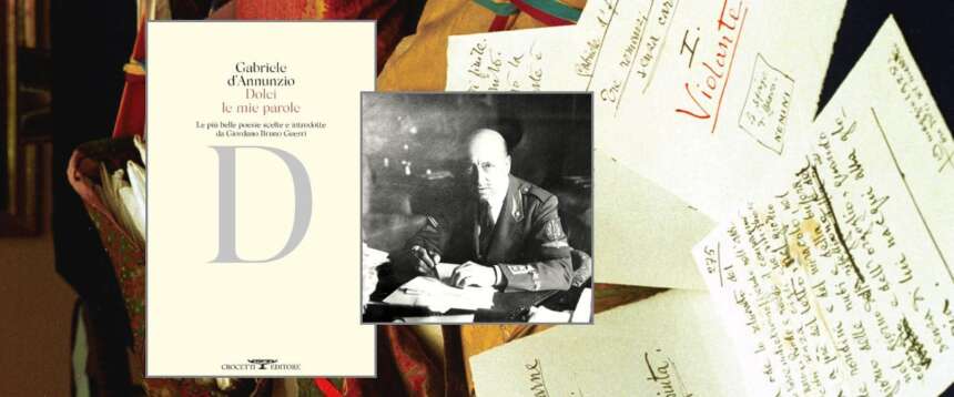 Al centro, una foto di D’Annunzio dall’archivio Ansa