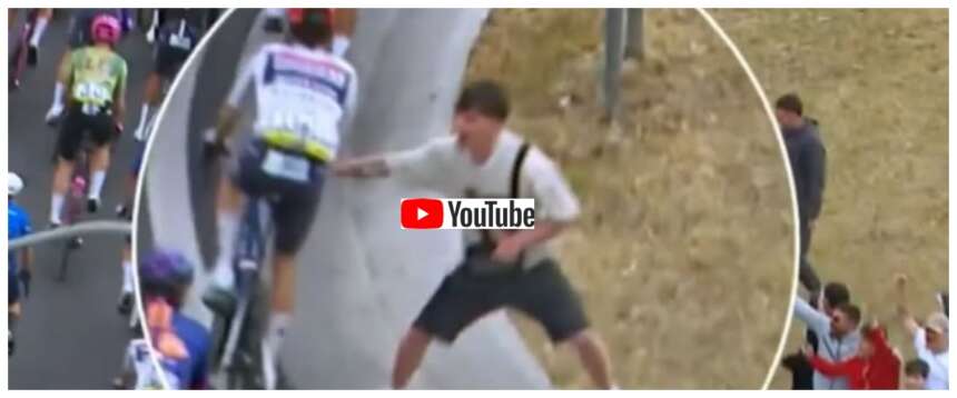 Follia al Giro d’Italia a Napoli: due ragazzi provano a far cadere i ciclisti (video). Denunciati