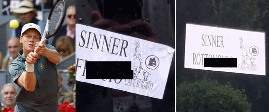 “Giallo” agli Internazionali di Roma: scritte con insulti omofobi contro Sinner. Chi c’è dietro
