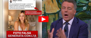 Foto fake della Meloni, lo squallido commento di Renzi: “Mette la sua foto desnuda per non parlare d’altro” (video)