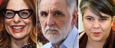 Premio Strega, caso chiuso: Mari resta in gara. In una combo Michele Mari tra Teresa Ciabatti (S) e Michela Murgia (D), i “convitati di pietra” di una polemica ripiegatasi su se stessa