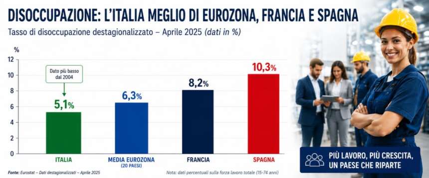 Disoccupazione, l’Italia sotto la media europea. Francia e Spagna restano molto indietro