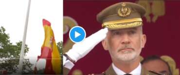 La Spagna si perde pure la bandiera: l’espressione di Re Felipe è tutta un programma (video)