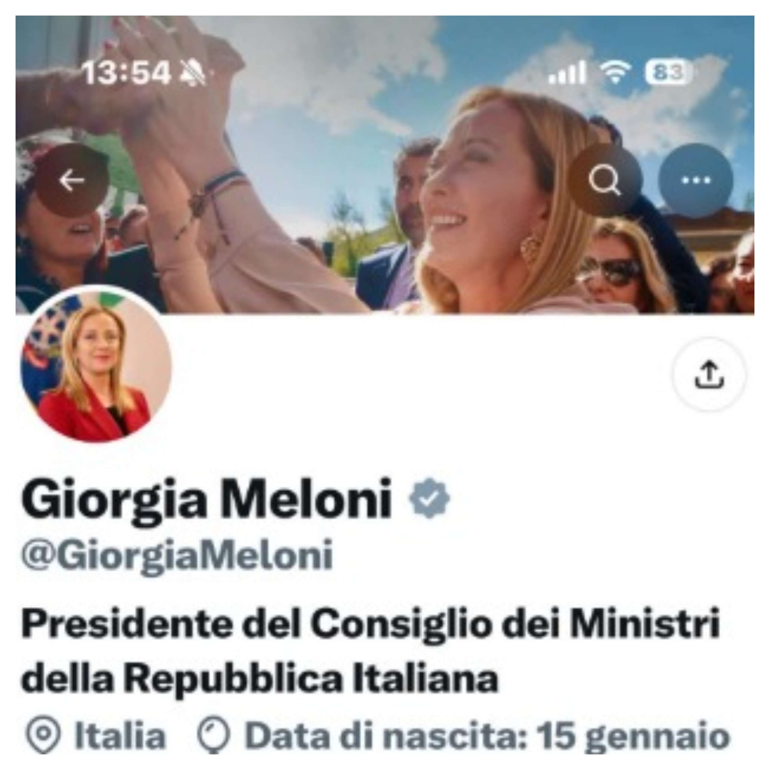 Meloni sfonda il numero degli 8 milioni di follower su Instagram: è la leader politica europea più seguita Meloni sfonda il numero degli 8 milioni di follower su Instagram: è la leader politica europea più seguita