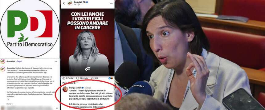 Sicurezza, l’autogol del Pd: “Con la destra i vostri figli in galera”. Meloni sarcastica: “Certo, se delinquono…”