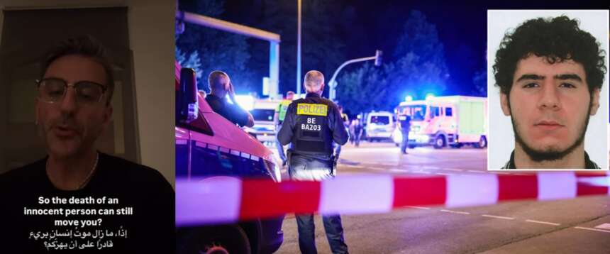 L’attivista italiano della Flotilla che beatifica l’attentatore di Berlino: poverino, cresciuto in una Germania cattiva. Tutta colpa di Israele