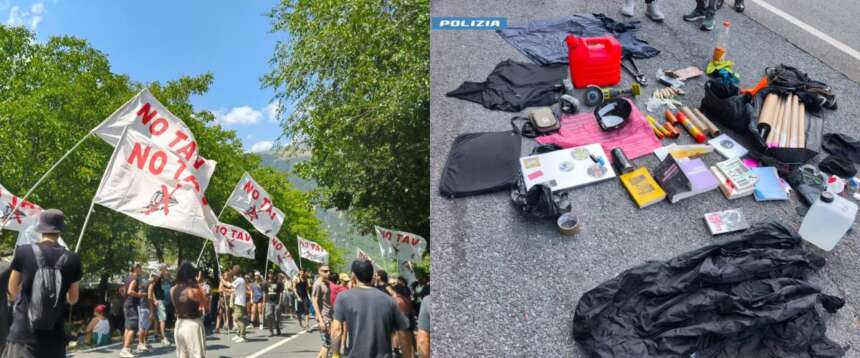 La partenza del corteo No Tav; il materiale trovato nella macchina dei tre francesi espulsi