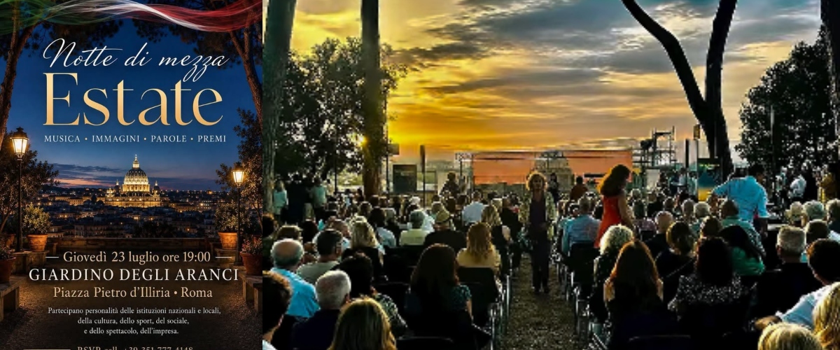 Al Giardino degli Aranci la 25esima edizione di “Notte di Mezza Estate”: con FdI musica, arte, impegno civico e politica Al Giardino degli Aranci la 25esima edizione di “Notte di Mezza Estate”: con FdI musica, arte, impegno civico e politica