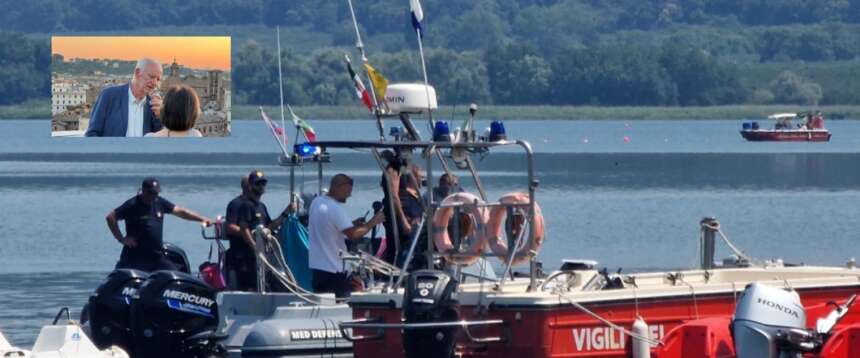 Lago di Vico, ventesimo giorno di ricerche: il dramma senza fine del marito della ministra Roccella: in acqua sommozzatori e robot