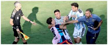 Stangata dalla Fifa all’Argentina per la finale finita in rissa: 10 giornate a Paredes, 7 al neo-romanista Molina