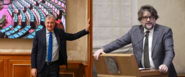 Marco Osnato (sinistra) e Nicola Calandrini, presidenti delle commissioni Finanze della Camera e Bilancio del Senato