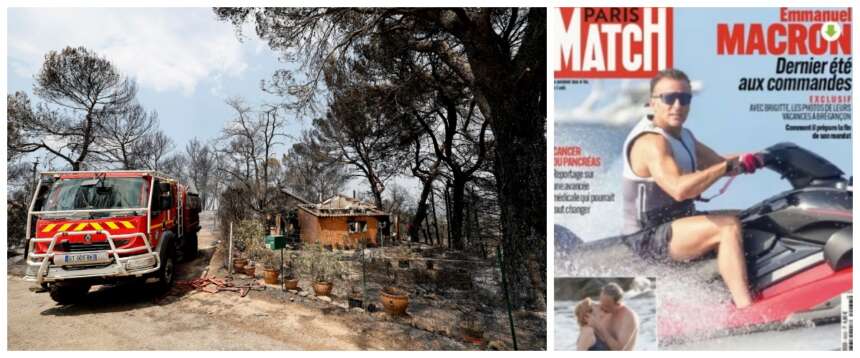 La Francia brucia, Macron sfreccia in moto d’acqua: le vacanze del presidente fanno infuriare i francesi