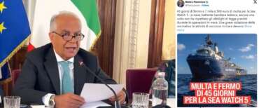 Migranti, Piantedosi commina le sanzioni alla sea Watch 5 che recalcitra