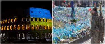Colosseo coi colori dell’Ucraina per il giorno dell’indipendenza. Fazzolari: «La loro resistenza ci ricorda il valore della libertà»