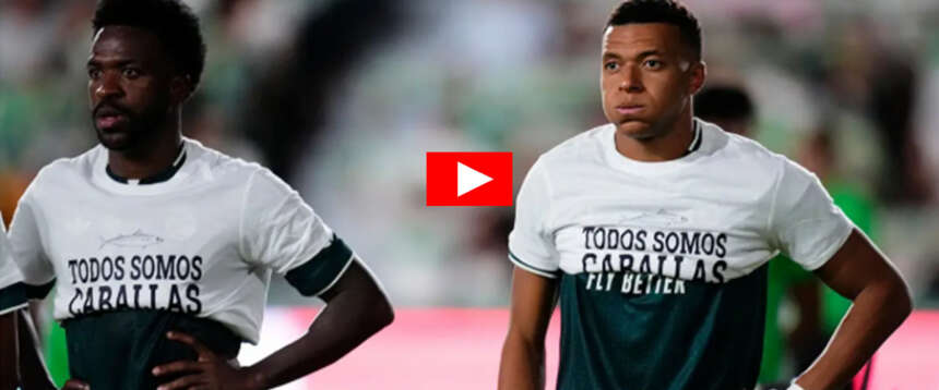 Solidarietà a Ceuta invasa dai migranti, il Real Madrid sfila con le magliette ma Mbappé e Vinicius si dissociano (video)