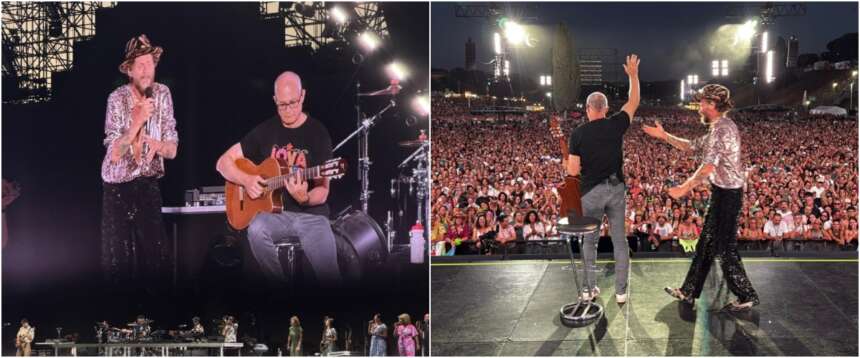 Gualtieri come Nerone, chitarra in mano con Jovanotti. E sui social parte il “Samba dei tombini”: «Prima stappali, poi suona»