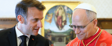 Macron Papa Leone messa