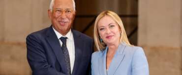 Giorgia Meloni con il presidente del Consiglio europeo Antonio Costa a Palazzo Chigi