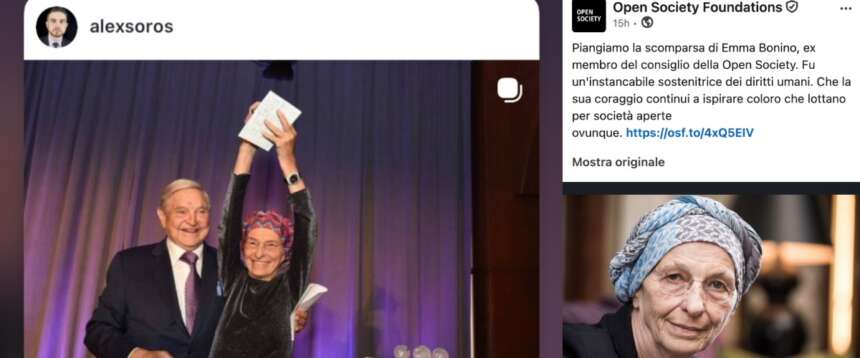 Soros in lutto per Emma Bonino: «Era una grande amica di famiglia». Alex e George saranno ai funerali?