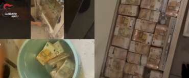 Camorra, blitz all’alba nel Napoletano: 34 arresti. Nei muri 3,2 milioni di euro: i Carabinieri li tirano fuori a martellate (video)