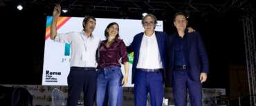 Schlein, Conte, Bonelli e Fratoianni alla festa di Avs a Roma