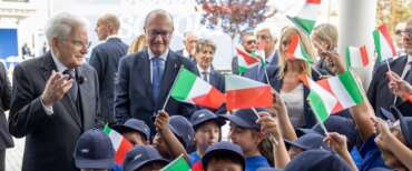 Il presidente della Repubblica, Sergio Mattarella, e il ministro dell’Istruzione, Giuseppe Valditara, all’inaugurazione dell’anno scolastico ad Amatrice