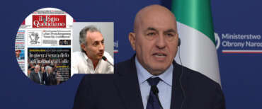 La bomba di Travaglio: “L’Italia è in guerra”. Ma è una balla spaziale. Crosetto: “Parole false e offensive”